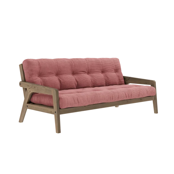 Karup Design Grab Slaapbank - 516 Sorbet Pink - 106 carob brown lacquered