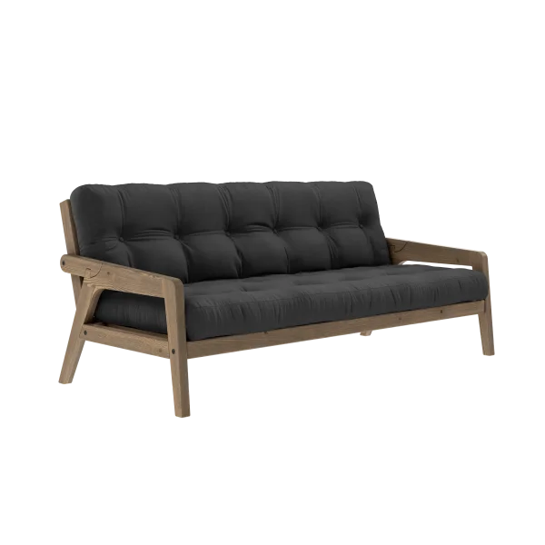 Karup Design Grab Slaapbank - 734 Dark Grey - 106 carob brown lacquered