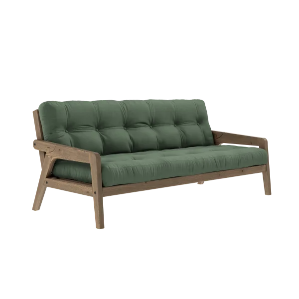 Karup Design Grab Slaapbank - 756 Olive Green - 106 carob brown lacquered