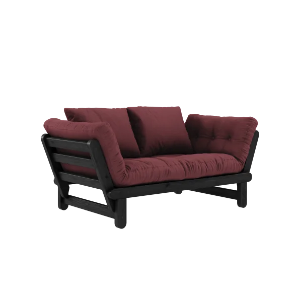 Karup Design Slaapbank Beat - 710 Bordeaux - 102 black lacquered