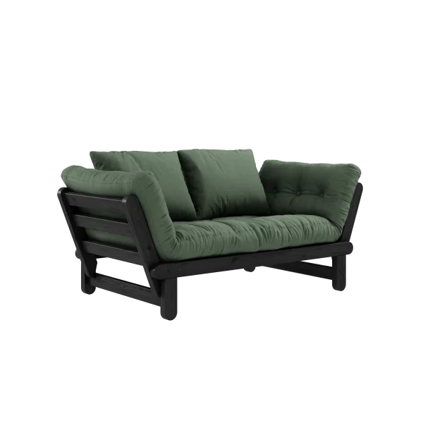 Karup Design Slaapbank Beat - 756 Olive Green - 102 black lacquered