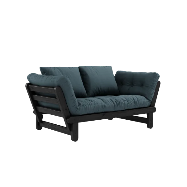 Karup Design Slaapbank Beat - 757 Petrol Blue - 102 black lacquered