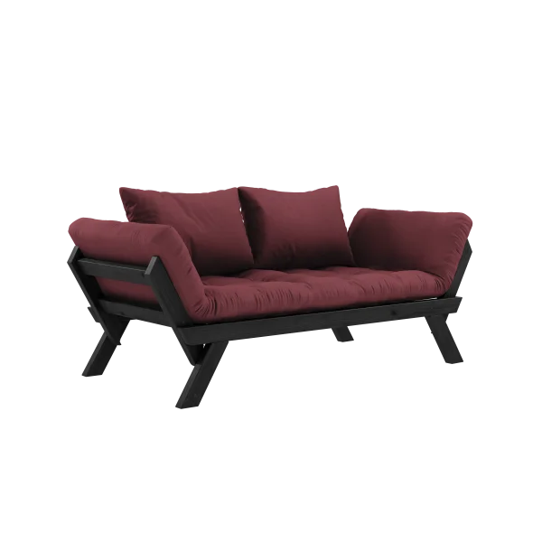 Karup Design Slaapbank Bebop - 710 Bordeaux - 102 black lacquered