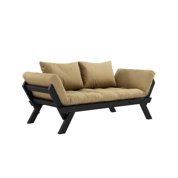 Karup Design Slaapbank Bebop - 758 Wheat Beige - 102 black lacquered