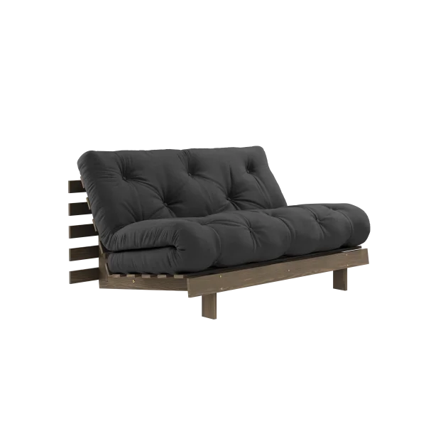 Karup Design Slaapbank Roots 140 - 734 Dark Grey - 106 carob brown lacquered