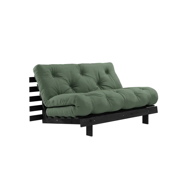 Karup Design Slaapbank Roots 140 - 756 Olive Green - 102 black lacquered