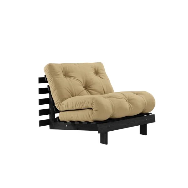 Karup Design Slaapbank Roots 90 - 758 Wheat Beige - 102 black lacquered