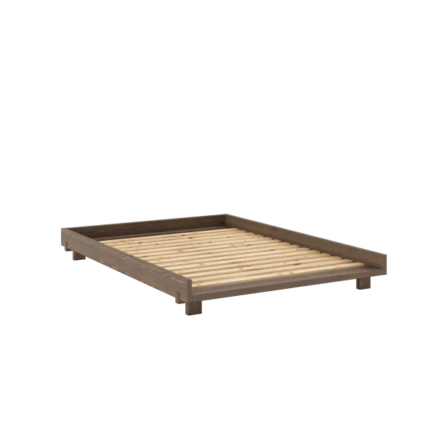 Karup Design Sociaal Bed - 106 Carob brown lacquered - ohne Rückenlehne - zonder bijzettafel - 140 x 200 cm