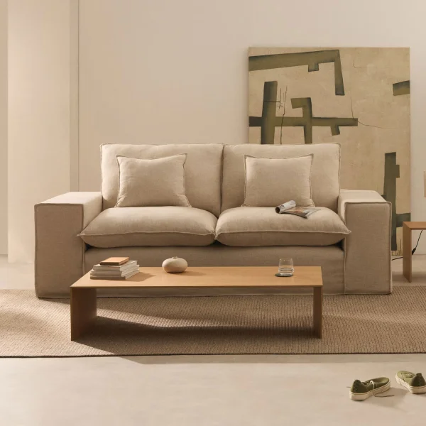Kave Home 2-zits Bank Anarela Linnen - Beige