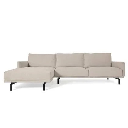 Kave Home - 3-zitsbank Galene beige linkse chaise longue 254 cm