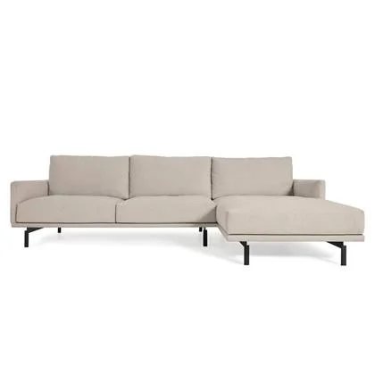 Kave Home - 3-zitsbank Galene beige rechtse chaise longue 254 cm