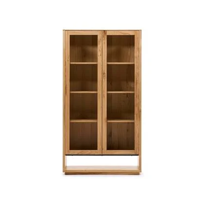 Kave Home - Alguema vitrinekast in eiken fineer met natuurlijke