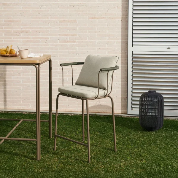 Kave Home Barkruk Salguer Gevlochten touw en staal - Beige (zithoogte 66cm)