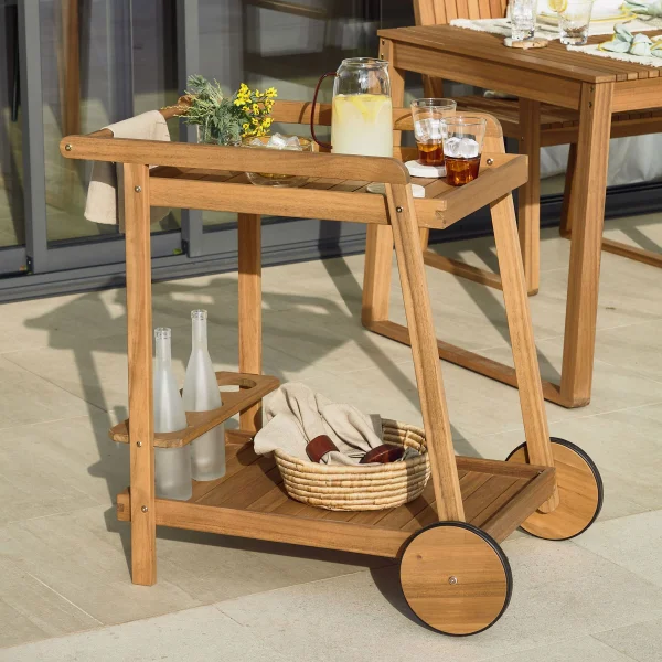 Kave Home Bijzettafel/Trolley Felisa 55 x 73cm - Naturel