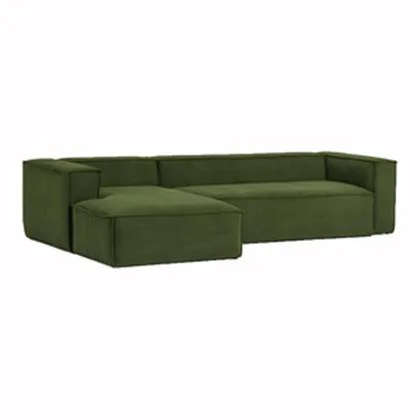 Kave Home Blok Chaise Longue Links - Donkergroen - Rib