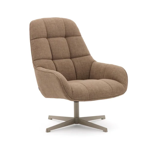 Kave Home Draaifauteuil Jaspe Structuurstof - Lichtbruin