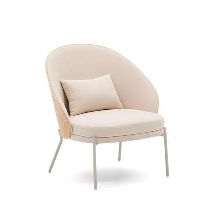 Kave Home - Fauteuil Eamy in beige chenille, essenhoutfineer met