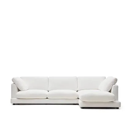 Kave Home - Gala 4-zitsbank met chaise longue rechts in wit 300 cm