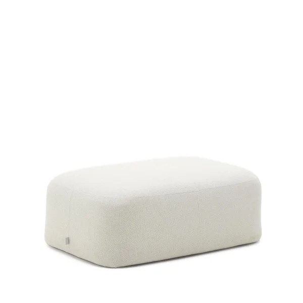Kave Home Hocker Martina Structuurstof, 123 x 85cm - Wit