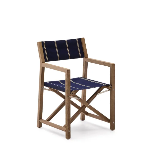 Kave Home Klapstoel Vilara Acaciahout - Donkerblauw