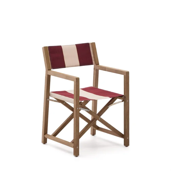 Kave Home Klapstoel Vilara Acaciahout - Rood/Beige