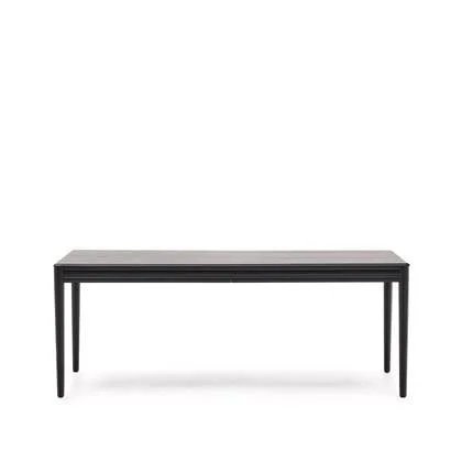 Kave Home - Lenon uitschuiftafel in zwart eiken fineer en massief