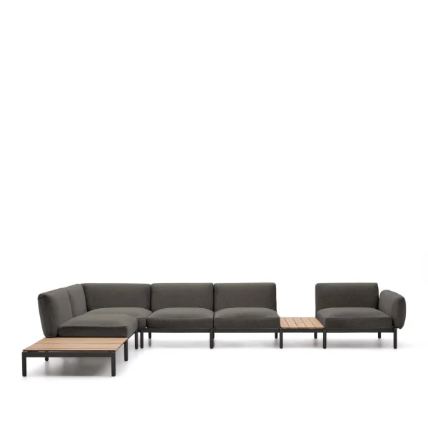 Kave Home Loungeset Sorells Met 5-zits hoekbank en tafels - Grijs