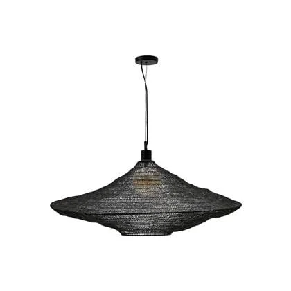 Kave Home - Makai-plafondlamp van metaal met zwarte afwerking Ø 87 cm