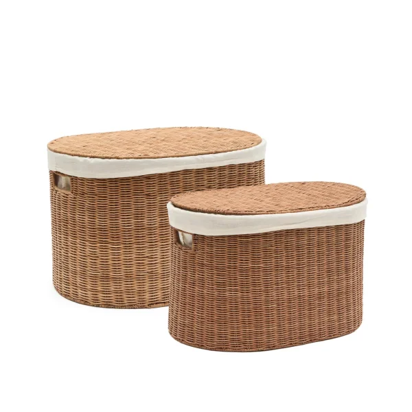 Kave Home Mand Indali Rotan, Set van 2 stuks - Bruin