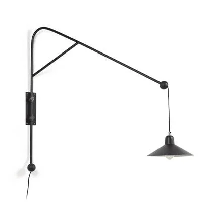 Kave Home - Metalen wandlamp Eleazar met zwarte afwerking