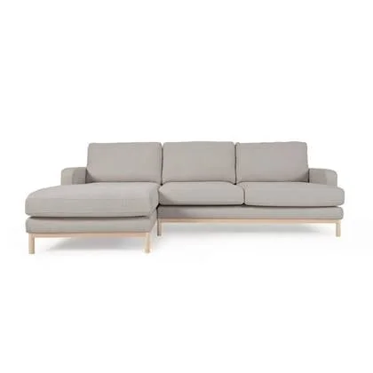 Kave Home - Mihaela 3-zitsbank met chaise longue links in grijs