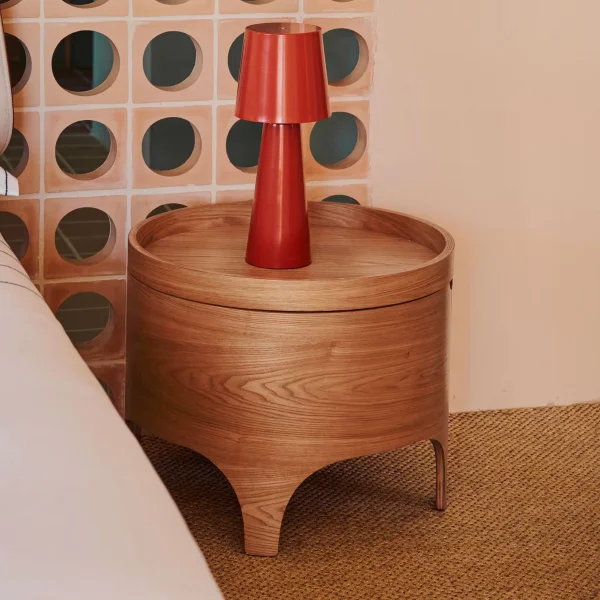 Kave Home Nachtkastje Octavia Essenhout, 55cm - Bruin,Hout,Naturel