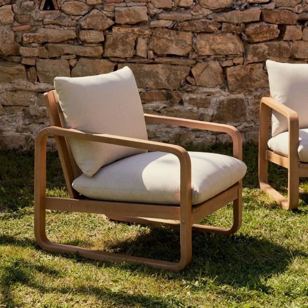 Kave Home Outdoor Fauteuil Sacaleta Eucalyptushout - Beige