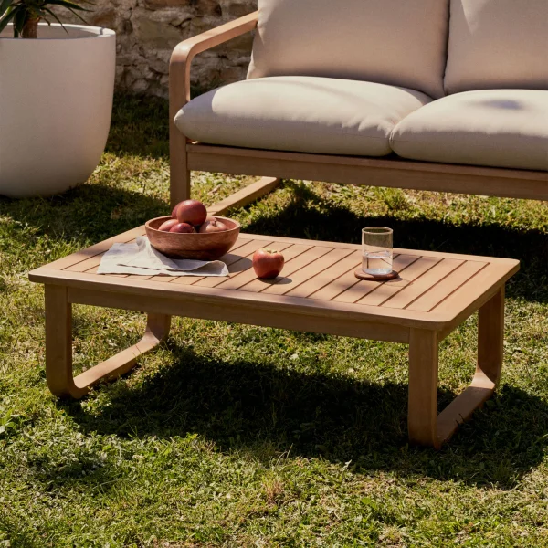 Kave Home Outdoor Salontafel Sacaleta Eucalyptushout, 100 x 60cm - Naturel
