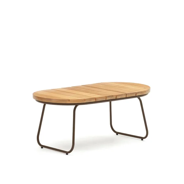 Kave Home Outdoor Salontafel Salguer Acaciahout, 100 x 50cm - Bruin - Ovaal