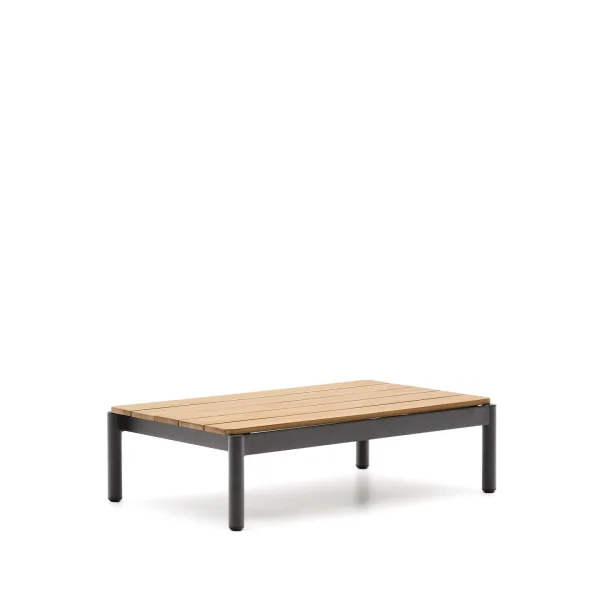 Kave Home Outdoor Salontafel Sorells Teakhout, 91 x 57cm - Donkergrijs