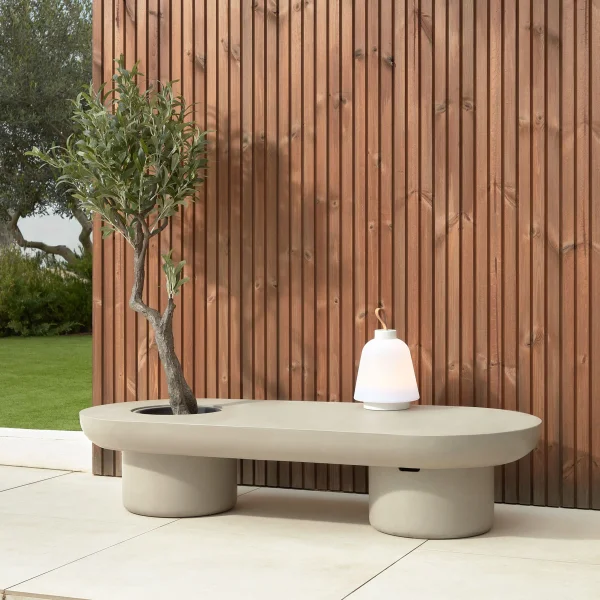 Kave Home Outdoor Salontafel Taimi 140 x 60cm - Grijs - Ovaal