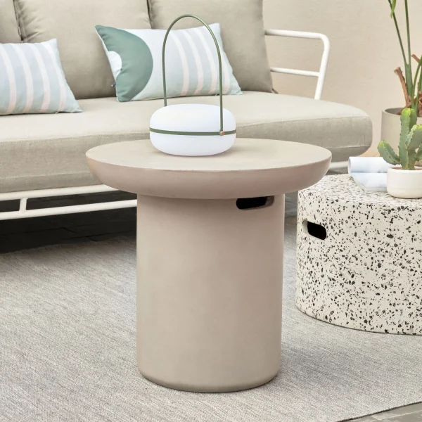 Kave Home Outdoor Salontafel Taimi Ø50cm - Grijs - Rond