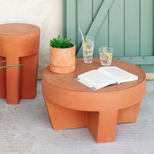 Kave Home Outdoor Salontafel Vilena Ø60cm - Roestbruin - Rond