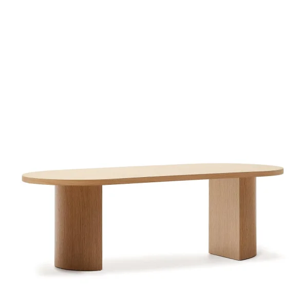 Kave Home Ovale Eettafel Nealy Eikenfineer, 240 x 100cm - Naturel - Ovaal