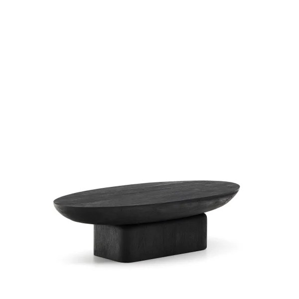 Kave Home Ovale Salontafel Ovak Acaciahout, 140 x 70cm - Zwart - Ovaal