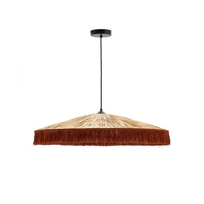 Kave Home - Pollensa-plafondlamp van raffia met natuurlijke afwerking