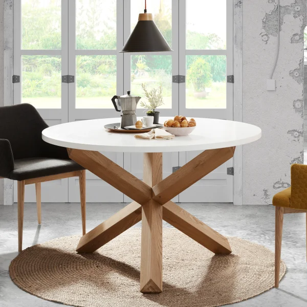 Kave Home Ronde Eettafel Lotus - Wit/Eiken