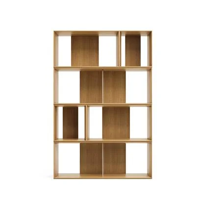 Kave Home - Set Litto van 6 modulaire planken in eikenfineer 101 x 152