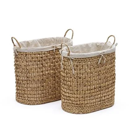 Kave Home - Set van 2 Tressa-wasmanden van natuurvezel 50 cm | 60 cm