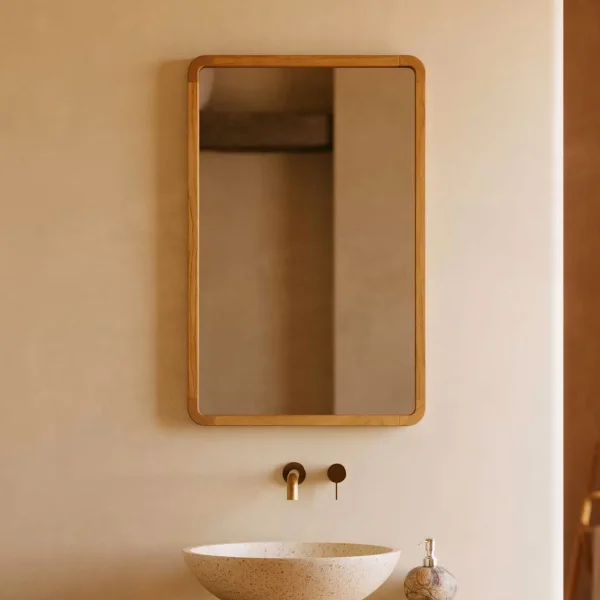 Kave Home Spiegel Shamel Teakhout, 70 x 45cm - Naturel