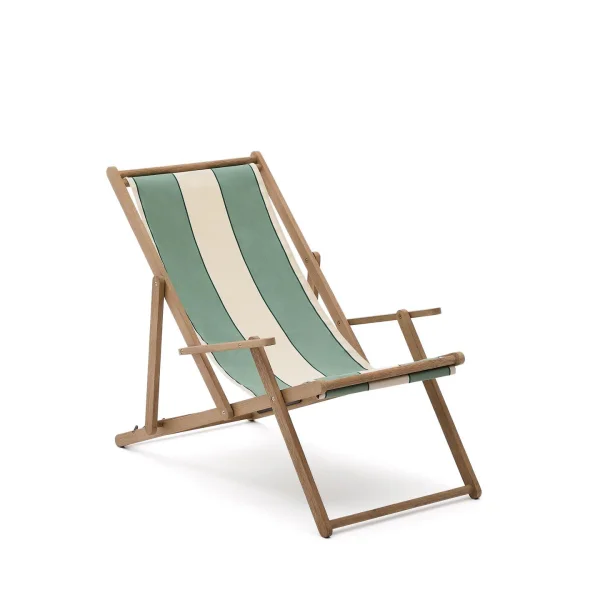 Kave Home Strandstoel Vilara Acaciahout - Groen/Beige