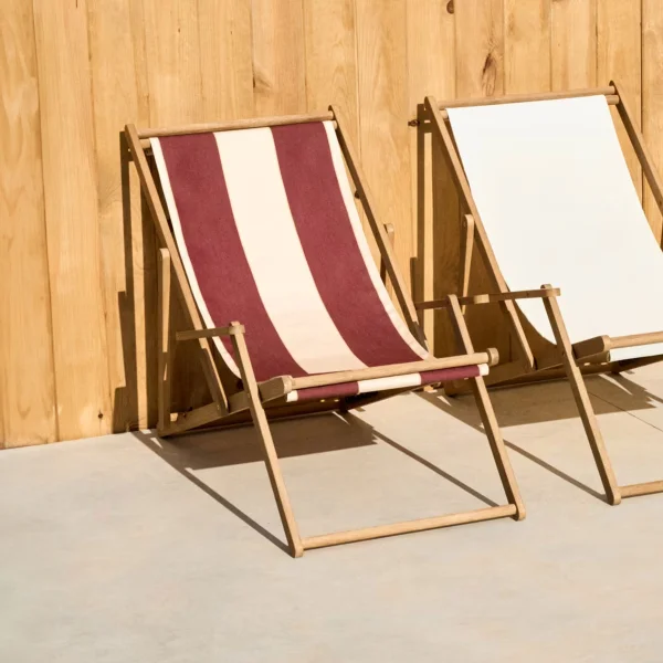 Kave Home Strandstoel Vilara Acaciahout - Rood/Beige