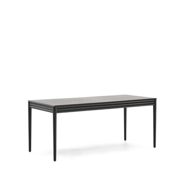 Kave Home Uitschuifbare Eettafel Lenon Eikenhout, 160-200 x 90cm - Zwart