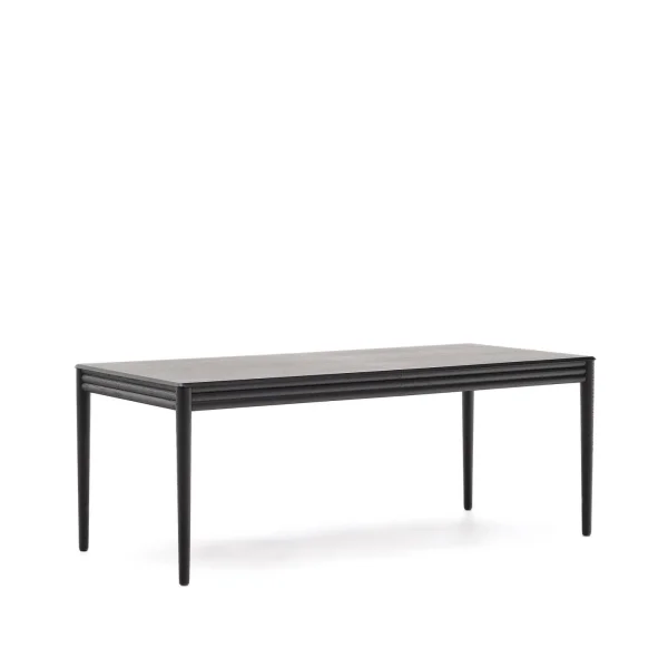 Kave Home Uitschuifbare Eettafel Lenon Eikenhout, 200-280 x 90cm - Zwart
